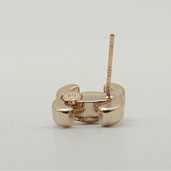 CHANEL CC LOGO STUD EARRINGS — GOLD TONE - Picture 4 of 6